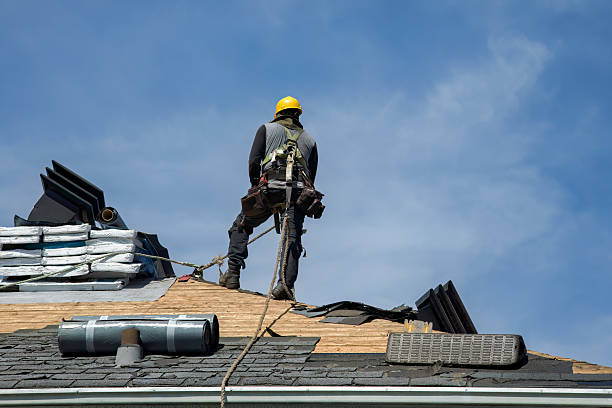 Professional Gutter Installation technician working in March Air Reserve Base, CA